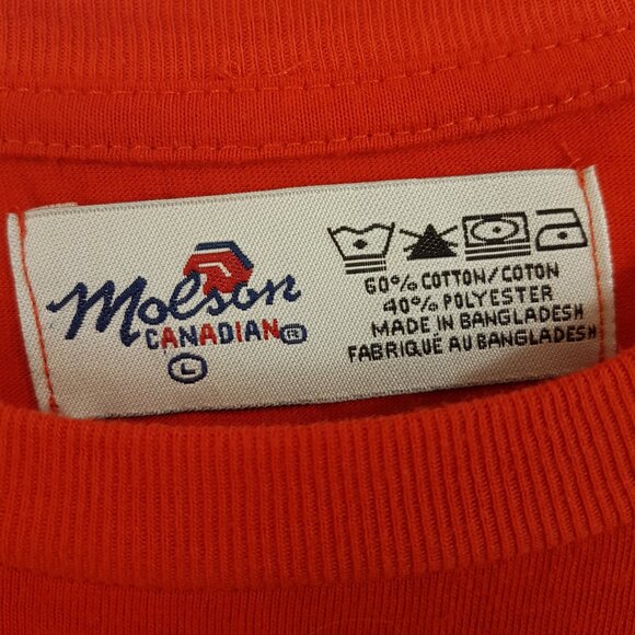 MOLSON CANADIAN Tee Shirt Large US L EDMONTON OILERS Hockey 1996 Steve Yzerman - Picture 2 of 12
